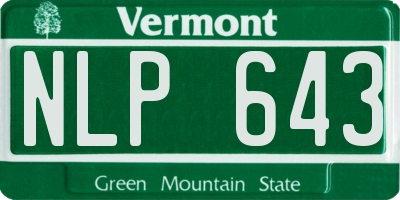 VT license plate NLP643