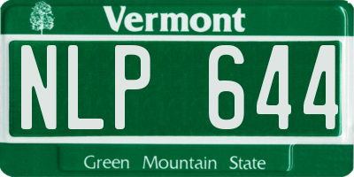 VT license plate NLP644