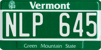 VT license plate NLP645