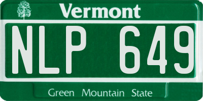 VT license plate NLP649