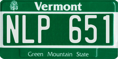 VT license plate NLP651