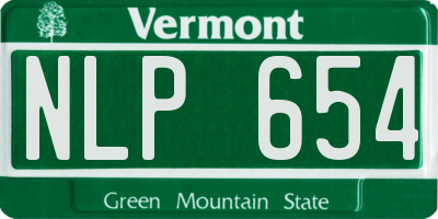 VT license plate NLP654