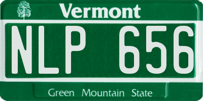 VT license plate NLP656
