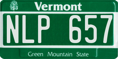VT license plate NLP657