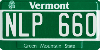 VT license plate NLP660
