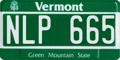 VT license plate NLP665