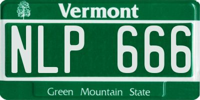 VT license plate NLP666