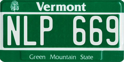 VT license plate NLP669