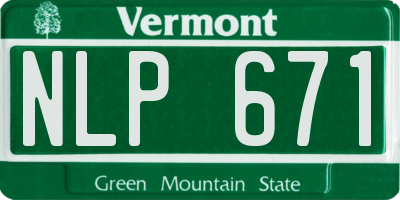 VT license plate NLP671