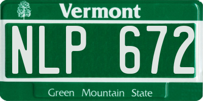VT license plate NLP672