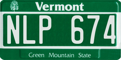 VT license plate NLP674