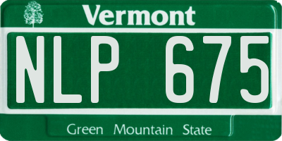 VT license plate NLP675