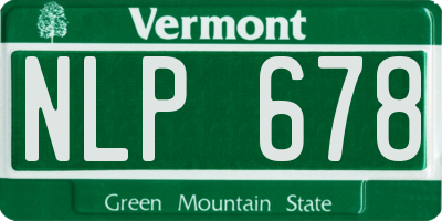 VT license plate NLP678
