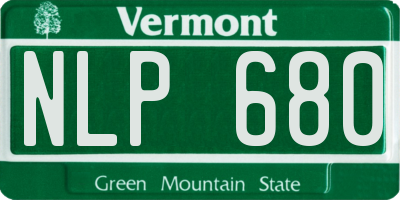 VT license plate NLP680