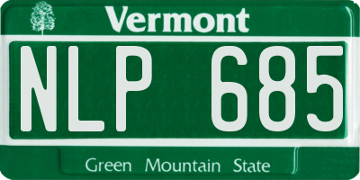 VT license plate NLP685