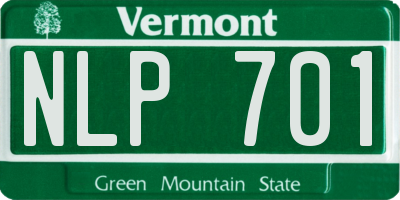 VT license plate NLP701