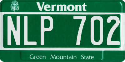 VT license plate NLP702