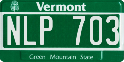 VT license plate NLP703
