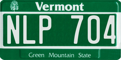 VT license plate NLP704