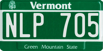VT license plate NLP705