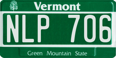 VT license plate NLP706