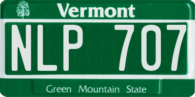 VT license plate NLP707