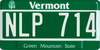 VT license plate NLP714