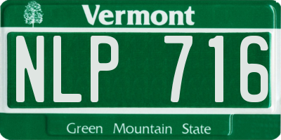 VT license plate NLP716