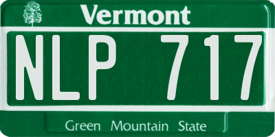 VT license plate NLP717
