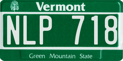 VT license plate NLP718