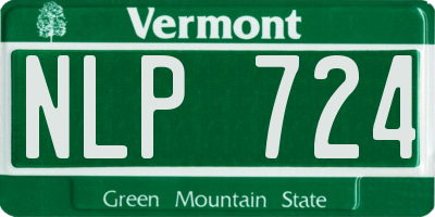 VT license plate NLP724
