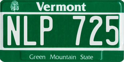 VT license plate NLP725