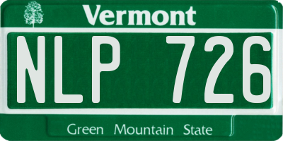 VT license plate NLP726