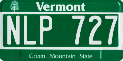 VT license plate NLP727