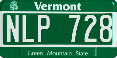 VT license plate NLP728