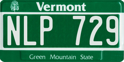 VT license plate NLP729