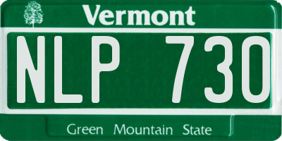 VT license plate NLP730