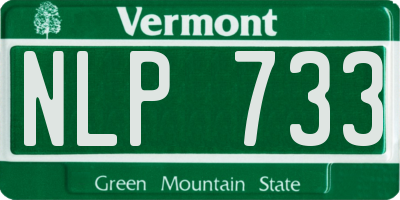 VT license plate NLP733