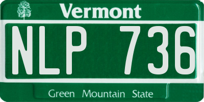 VT license plate NLP736