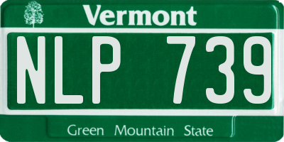 VT license plate NLP739