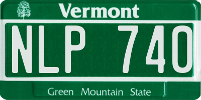 VT license plate NLP740