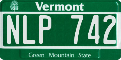 VT license plate NLP742