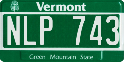 VT license plate NLP743