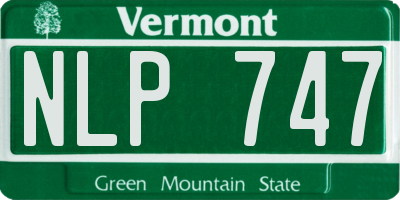 VT license plate NLP747