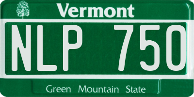 VT license plate NLP750