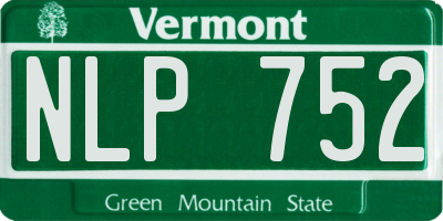 VT license plate NLP752