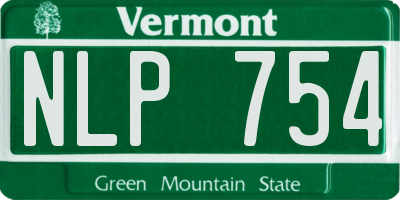 VT license plate NLP754