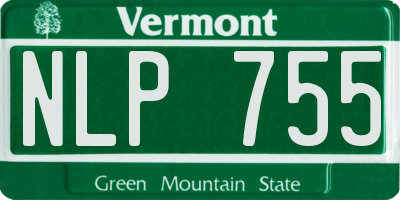 VT license plate NLP755
