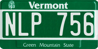 VT license plate NLP756
