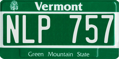 VT license plate NLP757